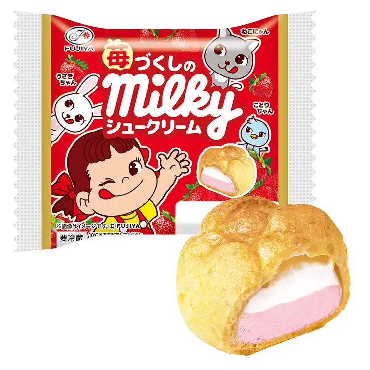 苺づくしのミルキーシュークリーム