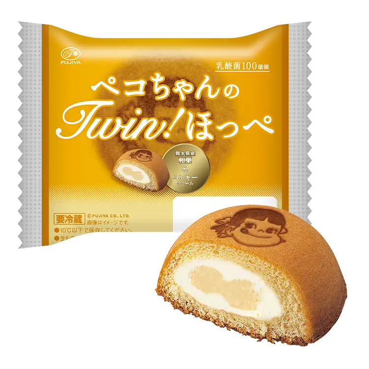 ペコちゃんのツインほっぺ(熊本県産和栗&ミルキークリーム)