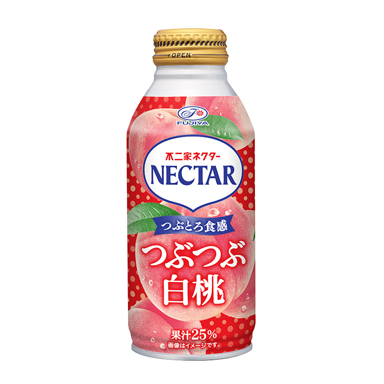 ネクターつぶつぶ白桃(380gボトル缶)