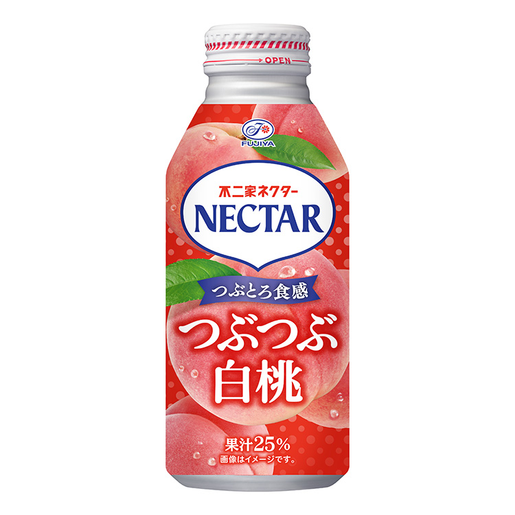 ネクターつぶつぶ白桃(380gボトル缶)